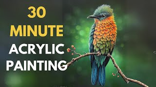 How to PAINT a Tropical Bird in Acrylics | Acrylic Painting for Beginners