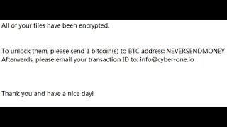 Cyberone Ransomware REMOVAL & DECRYPTION
