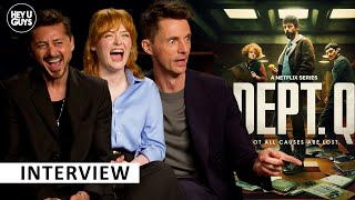 Matthew Goode, Alexej Manvelov & Leah Byrne on Dept Q, heavy rain, red wine & the necessity of hugs