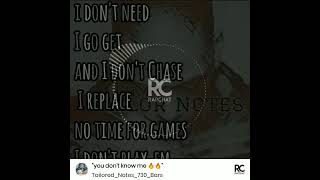You Don't know Me  by Tailored notes 🔥