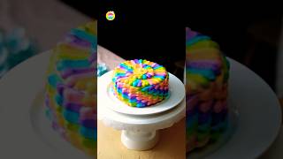 Colorful Petal Cake Magic 🌸🌈 #shorts #rainbow #cake