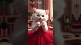 Cute Kitten With Makeup  |  #cat #cutespets #aicat #cute #ai #cuteanimal #cutecat