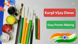 Kargil Vijay Diwas Very Easy Poster Making 🥰🔥 | Kargil Vijay Diwas Drawing | Kargil  Diwas Poster