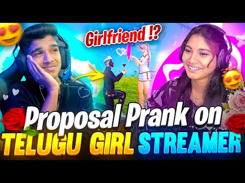 🌹PROPOSAL PRANK😨 ON |😍TELUGU CUTE GIRL💕 STREAMER | 1 VS 4🤬| FREE FIRE IN TELUGU #dfg #freefire