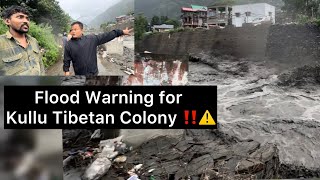 Kullu Tibetan Colony Flood Scariest Day 🚨😱| Date 01/08/2025 | #tibetanvlogger #tibetan #kullu 