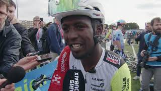 Biniam Girmay  - Interview at the finish - Paris-Roubaix 2025