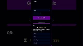 Build a full quiz in seconds? YES.#quizgenerator #studybuddy #aiquiz #mcqgenerator #edtech #studentl