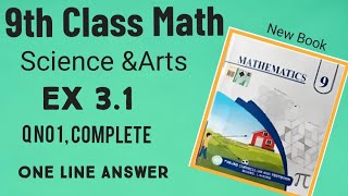 Class 9th New  Math 2025 Exercise 3.1 Q no 1|| solved 9th grade math problems ex 3.1