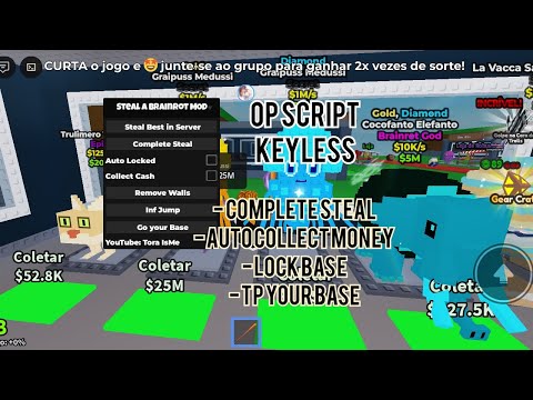 [MODDED]🦈 Steal A Brainrot Script Auto Complete Steal, Lock Base, Inf Jump, Remove Walls (keyless)
