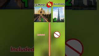 Taj Mahal VS Burj Khalifa #comparison #comparisonshorts #shortsfeed #ytshorts #youtubeshorts