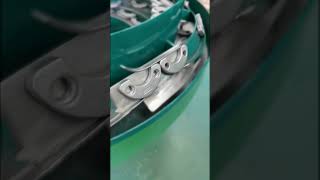 Hardware bore split into positive and negative, mechanical dividing of material  #machine #factory