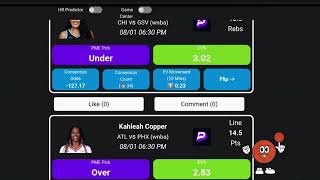 FREE PRIZEPICKS WNBA PICKS FROM PROPS MADE EASY FOR 8/1/25