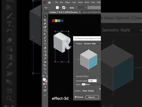 Isometric Letter in adobe illustrator #shorts