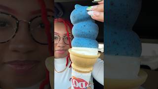 Dairy Queen Crunchin’ Cookie Dipped Cone 🩵💙🍪🍦 #mukbang
