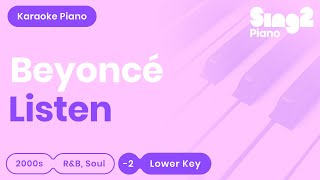 Beyoncé - Listen (Lower Key) Karaoke Piano