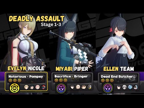 NEW Deadly Assault Stage 1-3 Evelyn Miyabi Ellen | Zenless Zone Zero v1.5