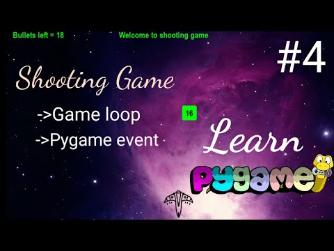 Python game development using Pygame - Pygame Gameloop and Pygame events #4