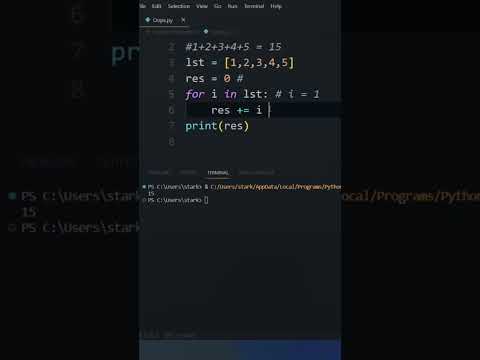 1.sum of elements of a list | Python | Telugu | Quest. #shorts #youtube shorts  #pythonprogramming