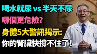 喝水就尿 vs 半天不尿，哪個更危險？身體5大警訊揭示：你的腎臟快撐不住了！