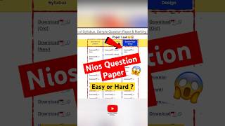 NIOS Question Paper Easy or Hard? | NIOS Exam Pattern & Marking Scheme Explained!🤫 #nios