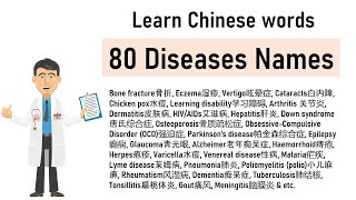 80 Common Disease Name  #学中文 #learnchinesebeginner #learnmandarin #chinesewords