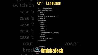 Switch case program | C++ programming #shorts #viral #ytshorts #omishatech #cppprogramming #C++