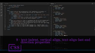 CSS 9 💻 text indent, vertical align, text align last, direction properties
