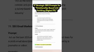 17 Strategic SEO Prompts for Relationship Based Link Building (Digital PR).