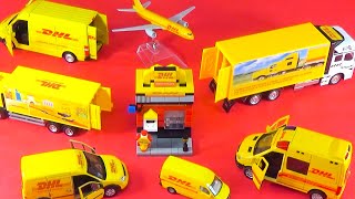 Unboxing DHL trucks Mercedes Benz van Worldwide Express Ford transit Authorized shipping models