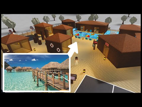 I created a bungalow resort (Bloxburg speed build) (with reaction)