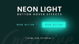 Neon Light Effects in button Using CSS | Animation in HTML