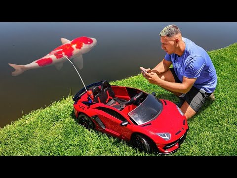 TOY LAMBORGHINI CATCHES COLORFUL FISH