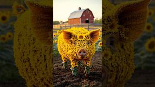 Pig X Sunflowers Cute Fusion 🐷🌻😍#fusion #fusionart #hybrid #animalfusion #pig #viralshort #fyp