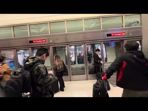 EWR AirTrain arriving at NJ Transit Station