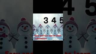 Learn Subtraction with five little snowman #wintersong #learncounting #learningnumbersforkids