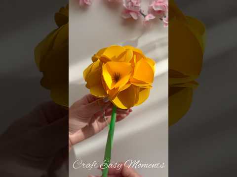 DIY cute paper flower 🌼 #papercraft #diy #handmade #craft #diyideas #crafteasymoments #paperflower