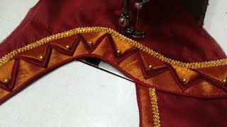 Blouse design cutting and stitching back neck design / Latest blouse design / #madhurafashionkatta