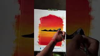 Easy Sunset for Beginners | Acrylic Painting Tutorial Step by Step#painting #drawing #sports #art
