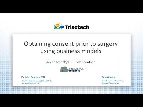 Obtaining consent prior to surgery using business models (eConsent Event)