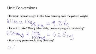 Pharmacy Math Prep