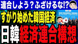 【「ウリの夢芝居🎈」この茶番劇に視聴者ドン引き😮「🍵ぶぶ漬けどうどす❓」上から提案に皮肉殺到❕😱】日本にすがり始めた韓国経済！？韓国の“日韓経済連合”構想…虫が良すぎる韓国の提案