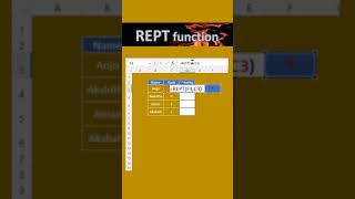 🔥🔥 Rept  function in excel | REPT formula #Shorts