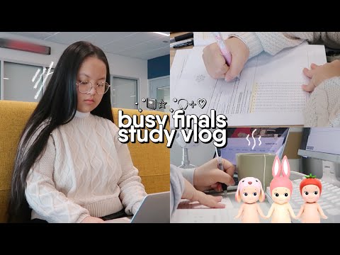 EXAM STUDY VLOG 🌱 productive + realistic: all-nighter, study with me, lectures, balancing life ₊˚⊹♡