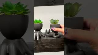Cute Fake Succulent Plants – Modern Desk Decor in Unique Human-Shaped Pots! 🌿🖤