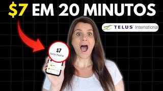 TELUS: TRABALHE Como AVALIADOR DE DADOS Sem Experiência na TELUS INTERNACIONAL | GANHE $7 em 20 Min