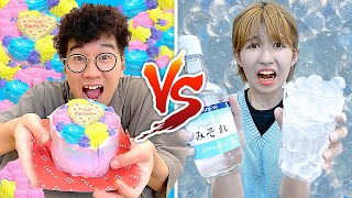 【検証】24時間虹色vs透明の食べ物だけ！？大食いチャレンジやってみた！【大量】