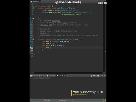 0035 Max SubArray Sum in #java #programming #coding #algorithms #shorts