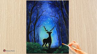 Step by Step Painting | Easy Canvas Painting for Beginners| Acrylic Landscape Painting for Beginners
