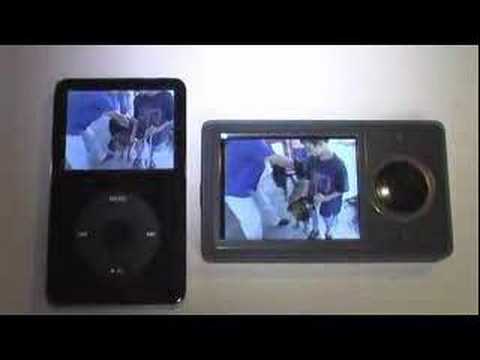 Apple iPod and Microsoft Zune side-by-side comparison