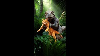 LIKE if this is the CRAZIEST rescue scene ever! 🦖🐱 Did the cat just scream for HELP?! 😱🔥
